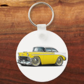 Chevy Belair Yellow-White Car 1956 Sleutelhanger (Voorkant)