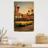 Chevy bij de Bowlingbaan - Vintage Poster (Keuken)