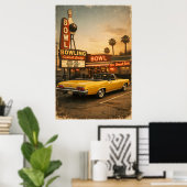 Chevy bij de Bowlingbaan - Vintage Poster (Thuiskantoor)