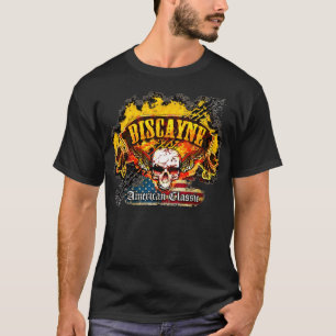 Chevy Biscayne - Burnout Banner Skull -n-Flag T-shirt