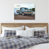 Chevy C10 pick-up burn-out Canvas Afdruk (Insitu (Slaapkamer))