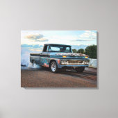 Chevy C10 pick-up burn-out Canvas Afdruk (Voorkant)