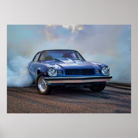 Chevy Camaro burnout Poster (Voorkant)