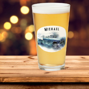 Chevy Car Personalized Beer uit de jaren vijftig Glas