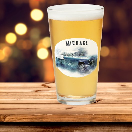  Chevy Car Personalized Beer uit de jaren vijftig Glas