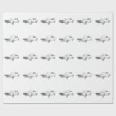 Chevy Chevelle Bowtie Musculus Car Black White Art Cadeaupapier (Vlak)