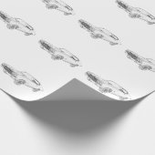 Chevy Chevelle Bowtie Musculus Car Black White Art Cadeaupapier (Hoek)
