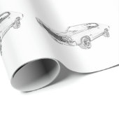 Chevy Chevelle Bowtie Musculus Car Black White Art Cadeaupapier (Rol Hoek)