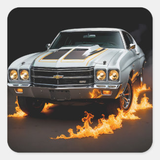 Chevy Chevelle SS 1970 Vierkante Sticker