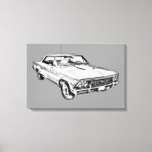 Chevy Chevelle SS 396 Illustration 1966 Canvas Afdruk (Voorkant)