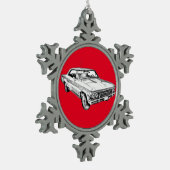 Chevy Chevelle SS 396 Illustration 1966 Tin Sneeuwvlok Ornament (Links)