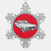 Chevy Chevelle SS 396 Illustration 1966 Tin Sneeuwvlok Ornament (Voorkant)
