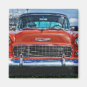 Chevy Chevrolet Tri-Five BelAir Hotrod Magnet (Voorkant)