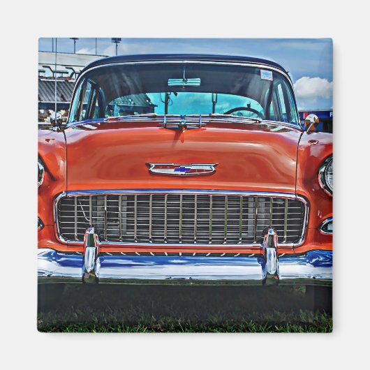 Chevy Chevrolet Tri-Five BelAir Hotrod Magnet (Voorkant)