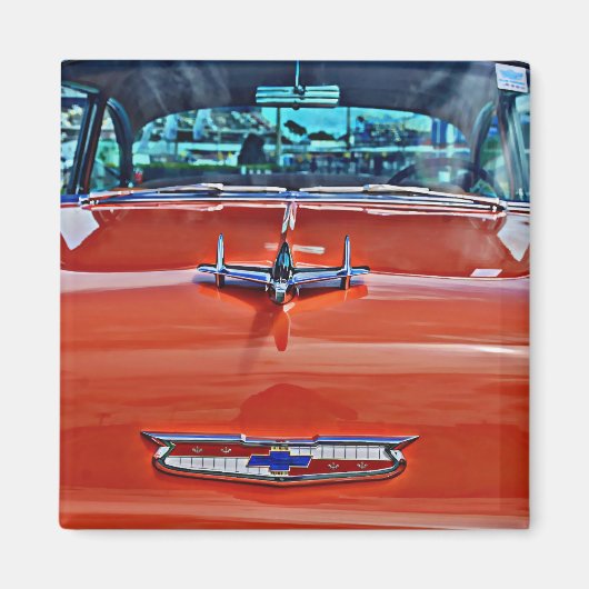 Chevy Chevrolet Tri-Five BelAir Hotrod Magnet (Voorkant)