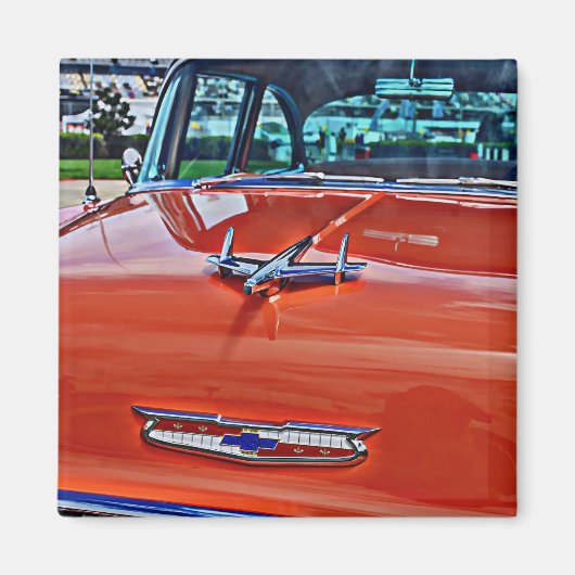 Chevy Chevrolet Tri-Five BelAir Hotrod Magnet (Voorkant)