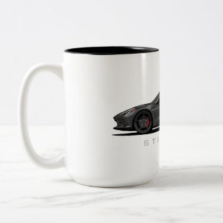 Chevy Corvette C8 Black Illustration Tweekleurige Koffiemok
