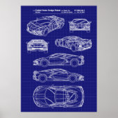 Chevy Corvette C8 Patent Poster (Voorkant)