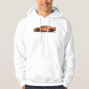 Chevy Corvette C8 Zwarte Illustratie Hoodie