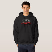 Chevy Corvette C8 Zwarte Illustratie Hoodie (Voorkant volledig)