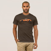 Chevy Corvette C8 Zwarte Illustratie T-shirt (Voorkant volledig)