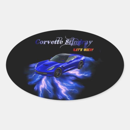Chevy: Corvette Stingray 2013 Ovale Sticker (Voorkant)