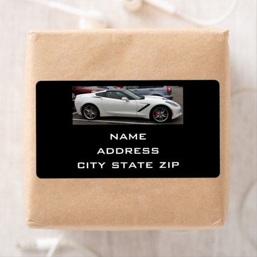 "CHEVY CORVETTE STINGRAY" ADRESETIKETTEN ETIKET (Insitu)