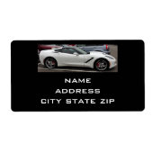 "CHEVY CORVETTE STINGRAY" ADRESETIKETTEN ETIKET (Voorkant)