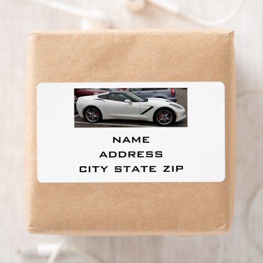 "CHEVY CORVETTE STINGRAY" ADRESETIKETTEN ETIKET (Insitu)