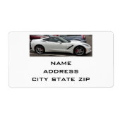 "CHEVY CORVETTE STINGRAY" ADRESETIKETTEN ETIKET (Voorkant)