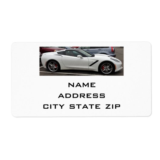 "CHEVY CORVETTE STINGRAY" ADRESETIKETTEN ETIKET (Voorkant)