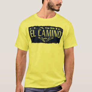Chevy El Camino Blue Classic Winged Skull Eroded T-shirt