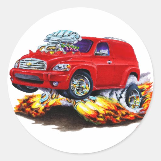 Chevy HHR Red Panel Truck Ronde Sticker (Voorkant)