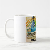 Chevy Impala blauw uit de jaren vijftig met vinnen Koffiemok (Links)