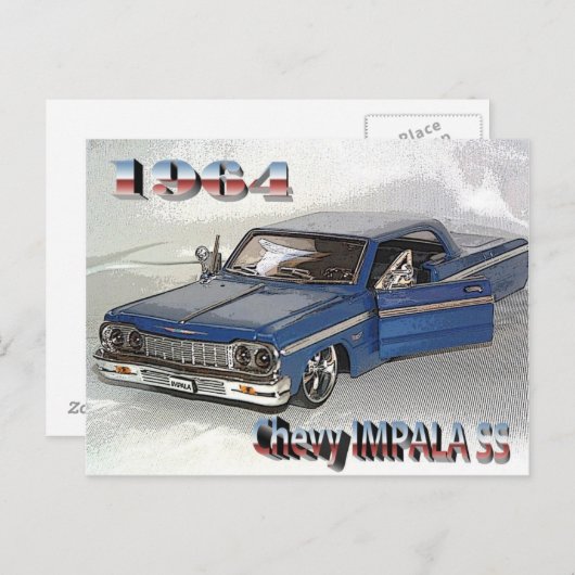 Chevy IMPALA SS Briefkaart 1964 (Voorkant / Achterkant)