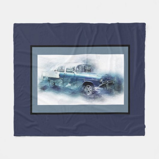 Chevy in Blauw Fleece Deken (Voorkant (Horizontaal))