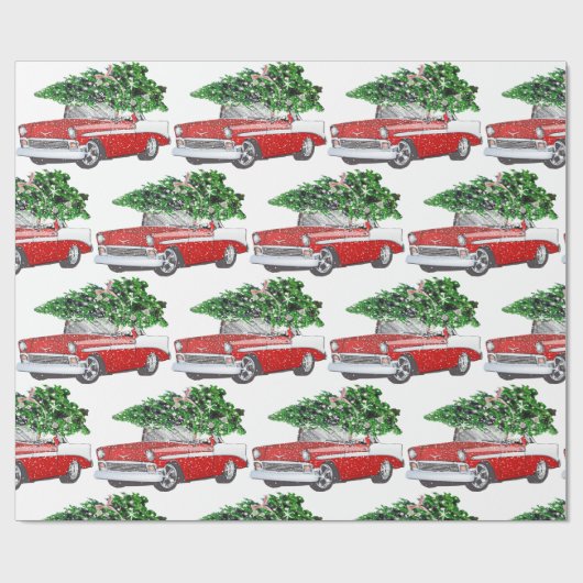 Chevy met kerstboom Cadeaupapier (Vlak)