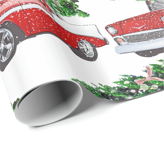  Chevy met kerstboom Cadeaupapier (Rol Hoek)