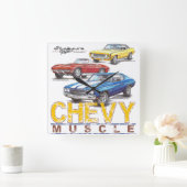 Chevy Musculair Square Clock Vierkante Klok (Huis)