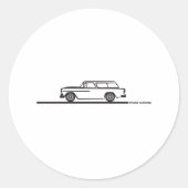 Chevy Nomad 1955 Ronde Sticker (Voorkant)