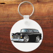 Chevy Nomad Black Car 1955 Sleutelhanger (Voorkant)