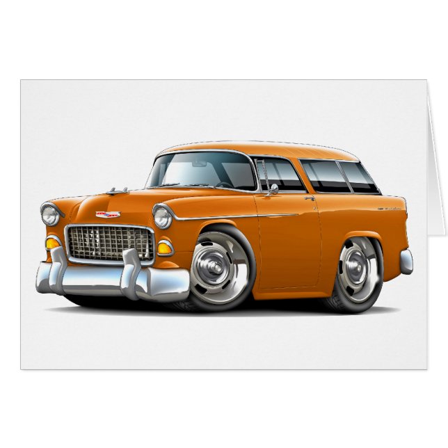 Chevy Nomad Oranje auto 1955 (Voorkant Horizontaal)