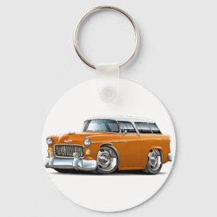 Chevy Nomad Oranje-White auto 1955 Sleutelhanger