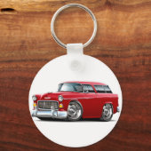Chevy Nomad Red Car 1955 Sleutelhanger (Voorkant)