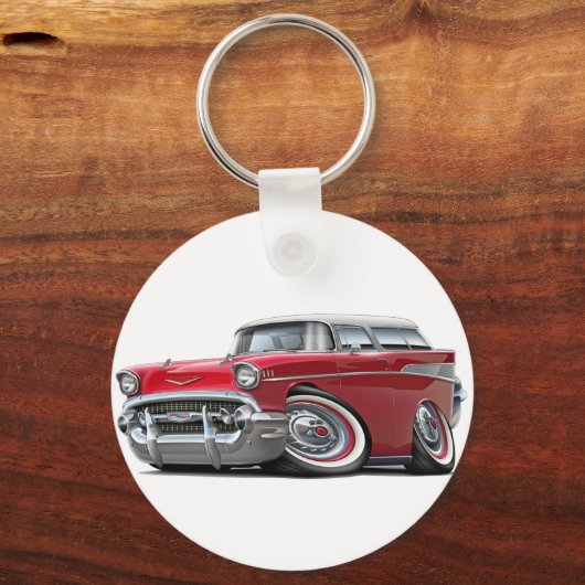 Chevy Nomad Red-White 1957 Sleutelhanger (Voorkant)