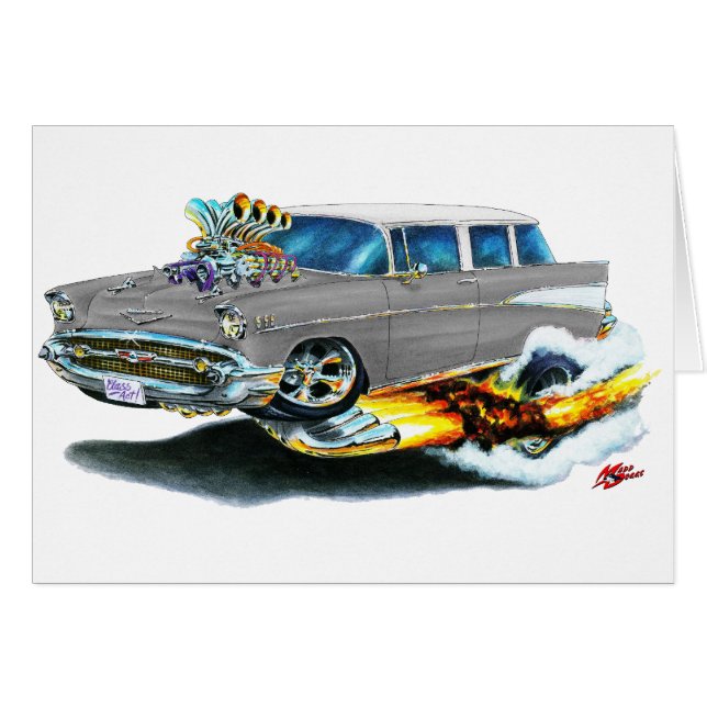 Chevy Nomad Silver Car 1957 (Voorkant Horizontaal)