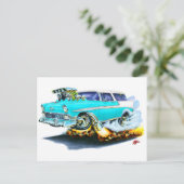Chevy Nomad Turquoise Car 1956 Briefkaart (Staand voorkant)