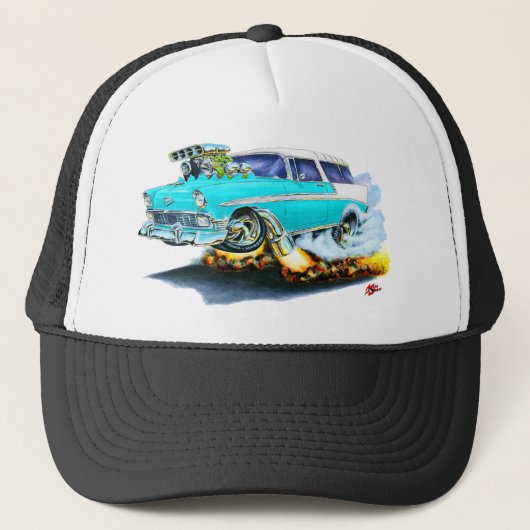 Chevy Nomad Turquoise Car 1956 Trucker Pet (Voorkant)