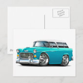 Chevy Nomad Turquoise-White 1955 Briefkaart (Voorkant / Achterkant)