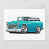Chevy Nomad Turquoise-White 1955 Briefkaart (Voorkant)
